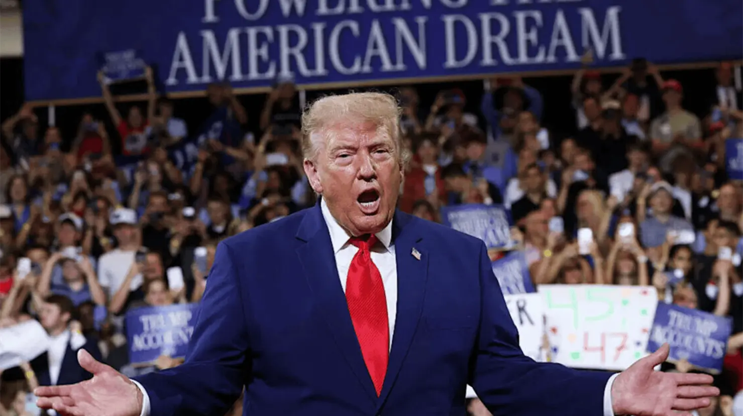 Donald Trump bromea con candidatura presidencial para 2028 durante mitin en Georgia