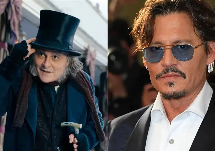 Johnny Depp se transforma para interpretar a Ebenezer Scrooge en Ebenezer