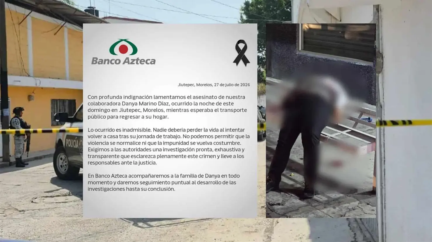 Banco Azteca exige justicia por Danya, cajera asesinada cuando esperaba volver a casa en Morelos