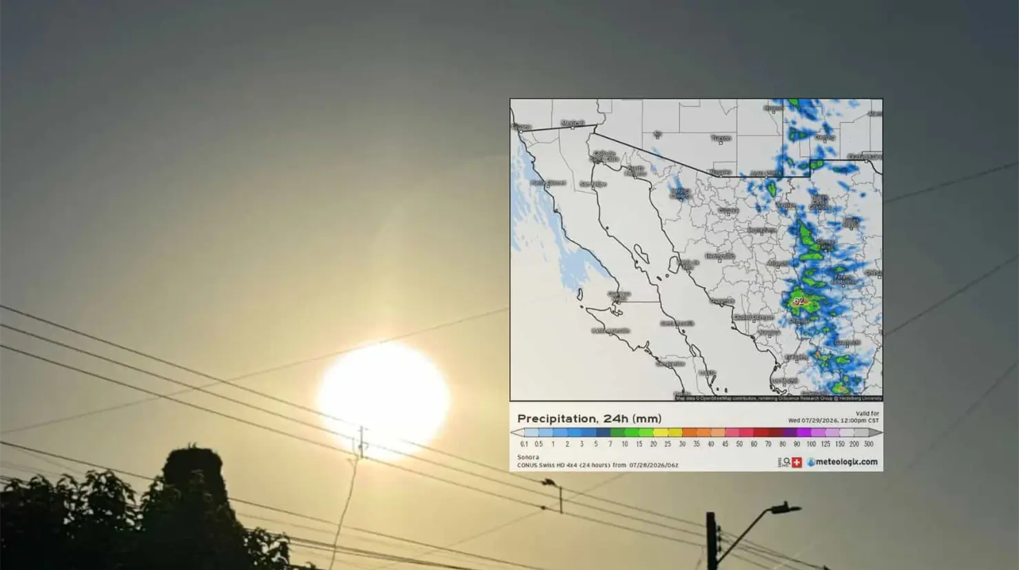 Clima en Hermosillo hoy 29 de julio: Sensación térmica alcanzará los 43°C