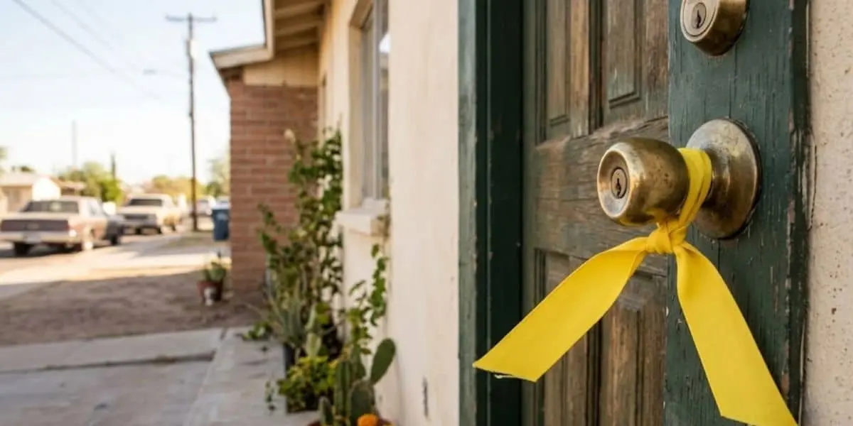 Dentro del Feng Shui, colocar un moño amarillo en la puerta principal simboliza la intención de atraer prosperidad, equilibrio y una energía favorable para quienes habitan el hogar.