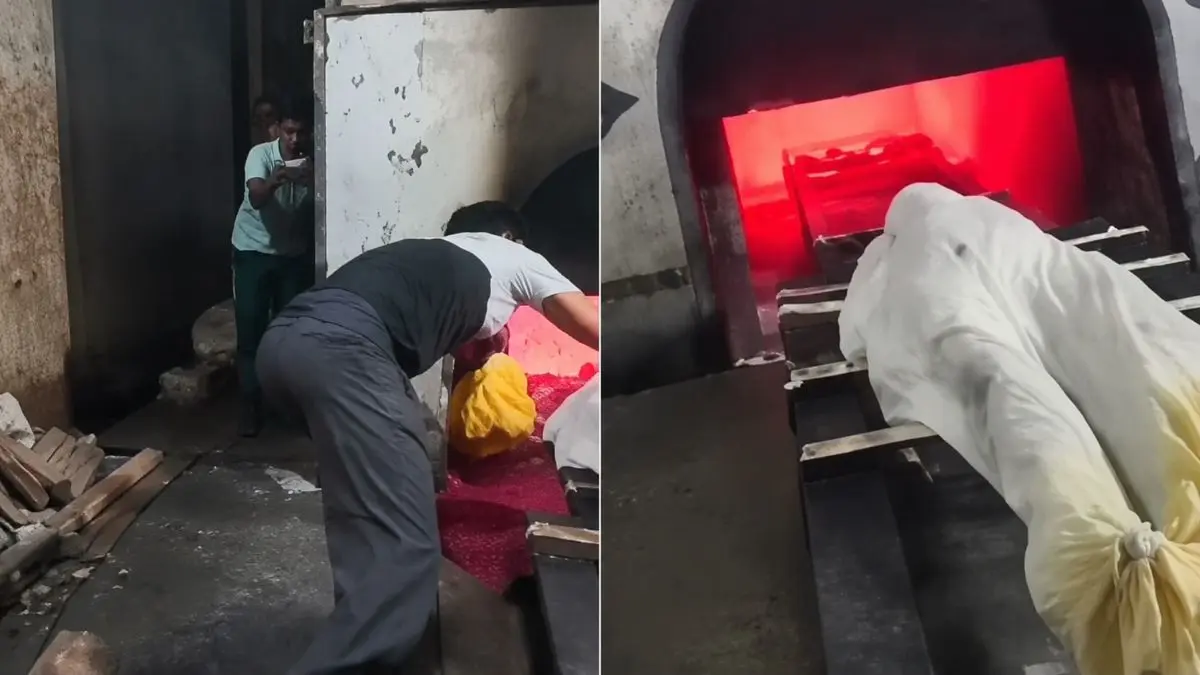 VIDEO | Joven se lanza al crematorio junto al cuerpo de su abuela a mitad de su funeral