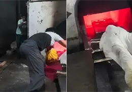VIDEO | Joven se lanza al crematorio junto al cuerpo de su abuela a mitad de su funeral