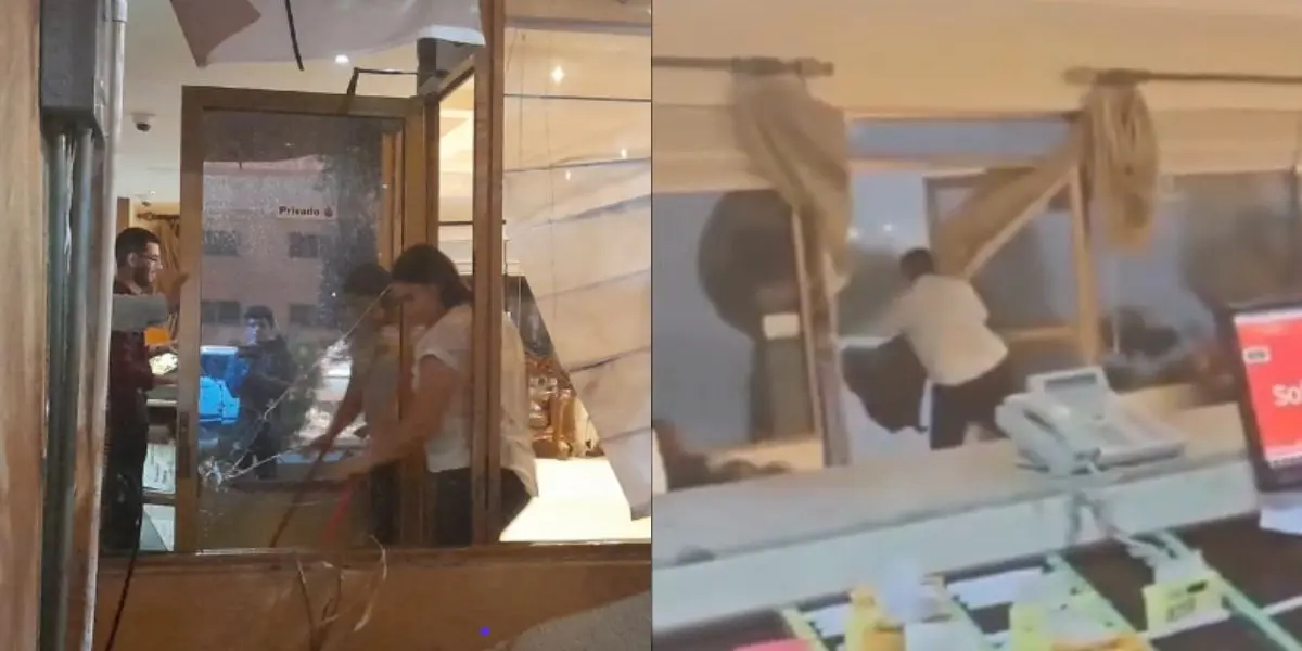 La fuerza de un microburst provocó daños en la recepción de un hotel de Hermosillo durante la tormenta registrada el lunes. (fotos/gamavision)