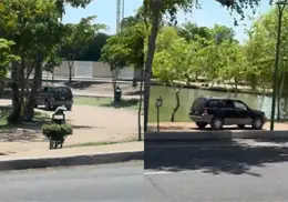 Vehículo invade espacio para corredores en la Laguna Náinari y genera preocupación Vehículo invade espacio para corredores en la Laguna Náinari y genera preocupación