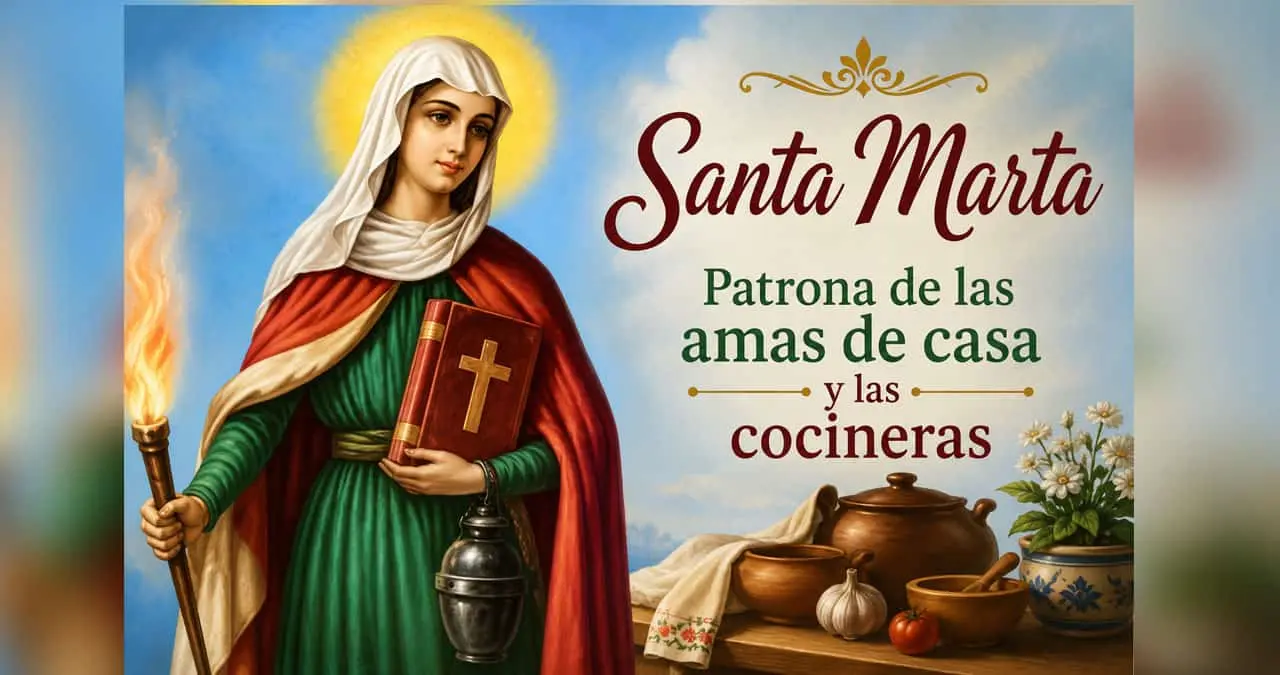Danta Marta también es reconocido como protectora de los hoteleros y de todas las personas dedicadas a la hospitalidad. Foto generada por IA.
