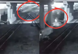 VIDEO | Cuatro jóvenes mueren al caer de un puente e impactar contra un tren tras persecución policial