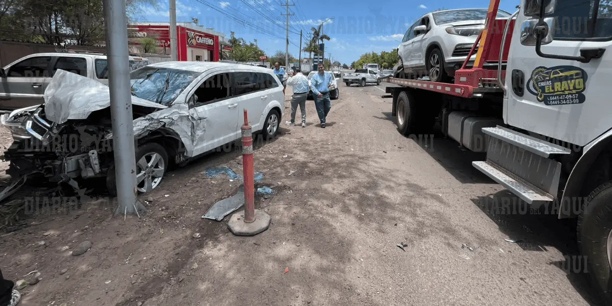 Aparatoso choque por alcance frente a la Laguna del Náinari