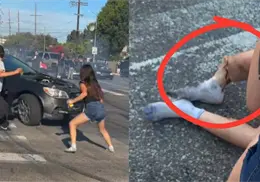 VIDEO | Conductor atropella brutalmente a dos personas durante exhibición ilegal de autos y escapa