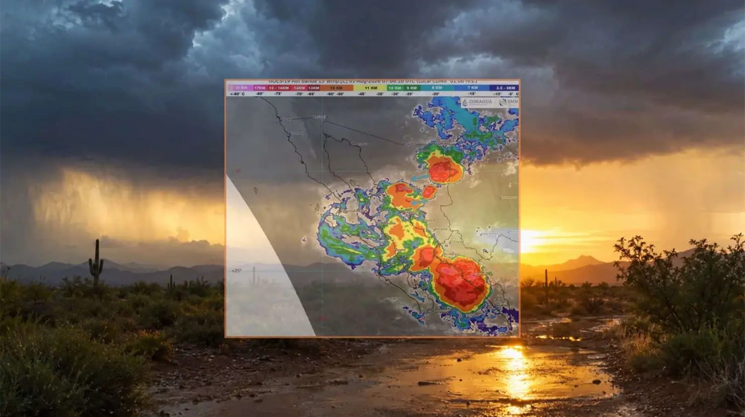 Clima en Sonora hoy 1 de agosto: Lluvias muy fuertes y calor superior a 45°C afectarán al Estado