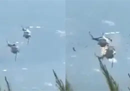 Choque de helicópteros durante combate a incendios deja dos muertos y dos heridos