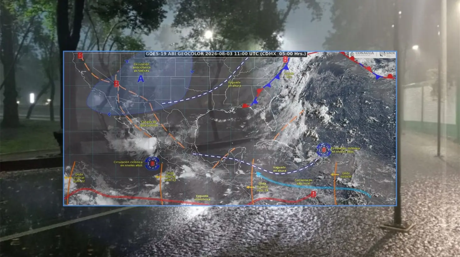 Onda tropical 24 y monzón mexicano provocarán lluvias intensas en estos estados