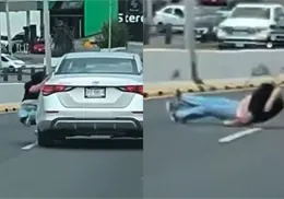 VIDEO | Mujer es arrastrada por un automóvil tras discutir con otro conductor en Monterrey