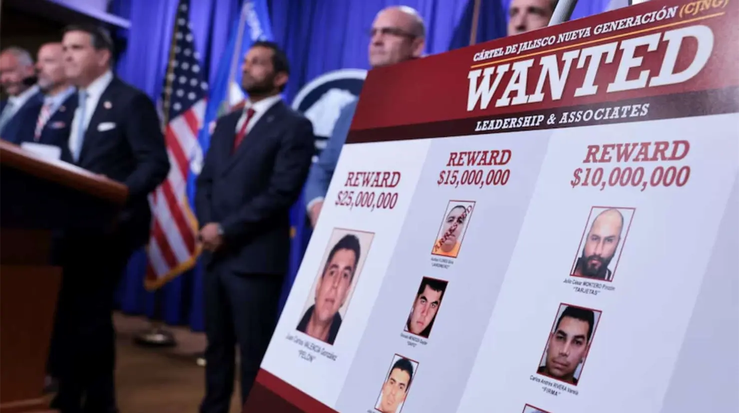 Estados Unidos ofrece hasta 102 millones de dólares por ocho líderes del CJNG