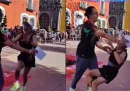 VIDEO | Derriban a adulto mayor para evitar que llegue a la meta durante carrera en tlaxcala