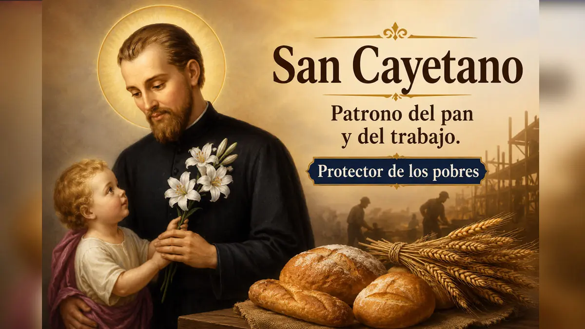 San Cayetano, patrono del pan y del trabajo, es venerado por millones de fieles que acuden a él con esperanza y fe para pedir bienestar, empleo y ayuda en momentos de necesidad.