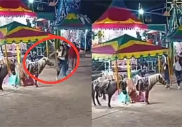 VIDEO | Joven patea brutalmente a un pony durante feria regional en San Luis Potosi