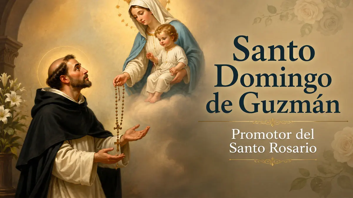 Santoral de hoy, 8 de agosto: Domingo de Guzmán, el santo que recibió el Rosario de manos de la Virgen María