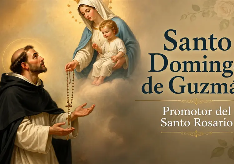 Santoral de hoy, 8 de agosto: Domingo de Guzmán, el santo que recibió el Rosario de manos de la Virgen María