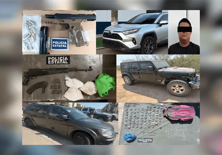 Decomisan autos robados y droga durante operativos en Sonora