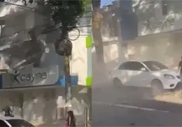 VIDEO | Balcón colapsa sobre varias personas durante el terremoto de 7.4 en Colombia