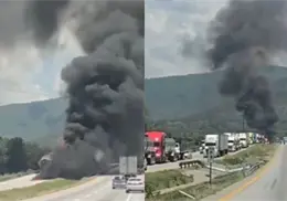 Arco Norte permanece cerrado por incendio de tractocamión; estas son las rutas alternas