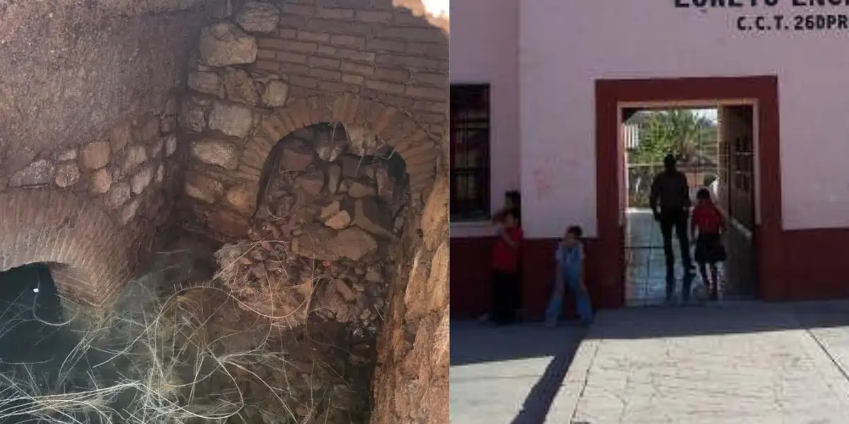 La estructura fue localizada a tres metros de profundidad durante las excavaciones realizadas en el plantel educativo. (Fotos/FM105)