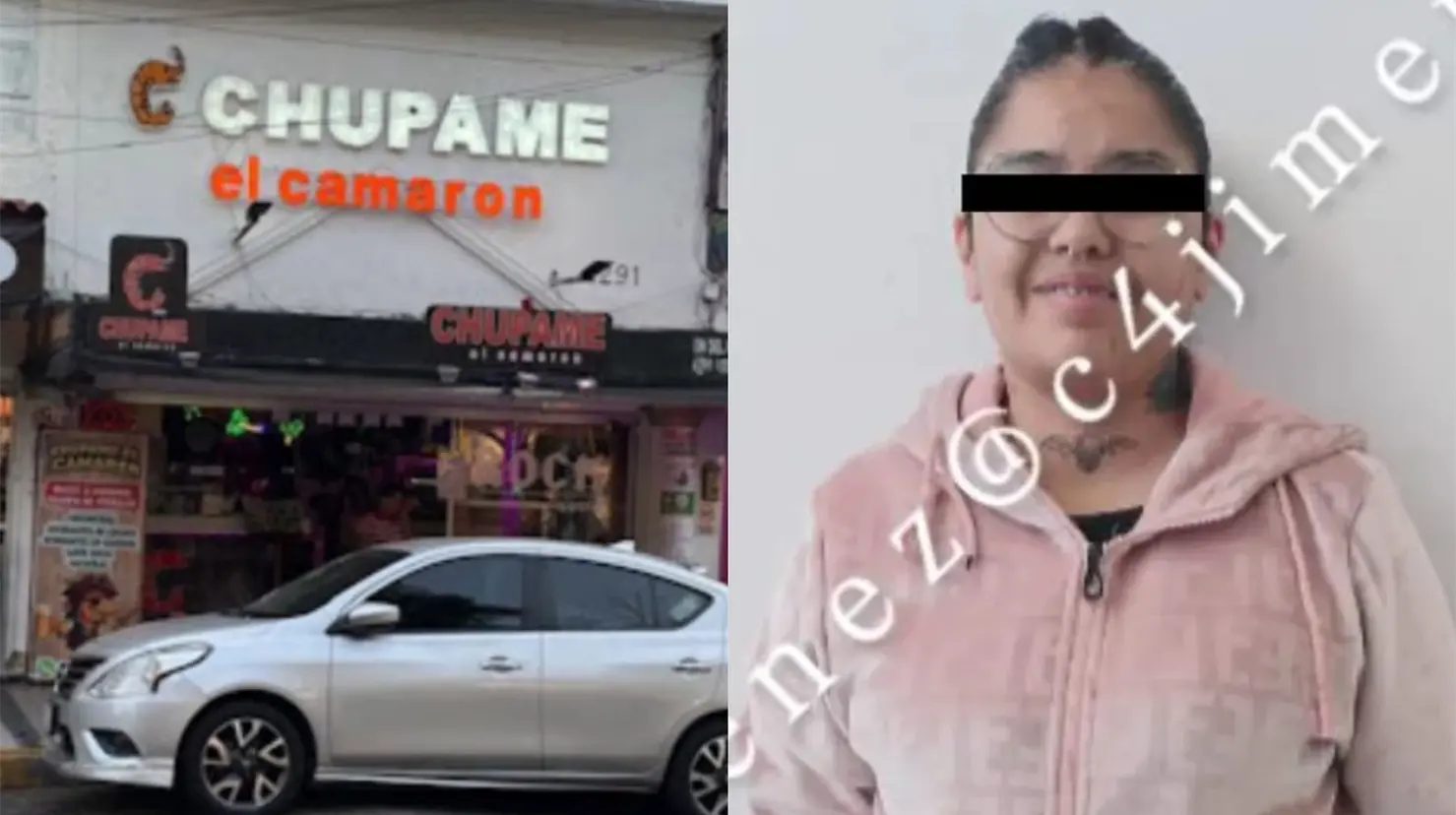 La mujer ya bajo custodia de los agentes, aparece en la fotografia sonriendo después de su detención