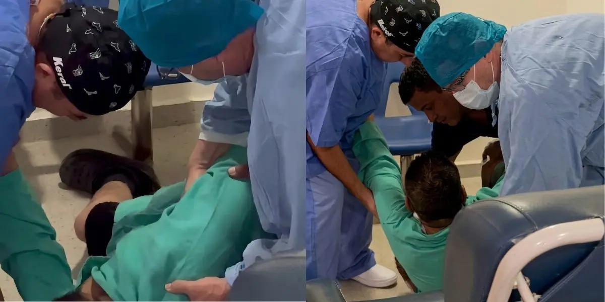 El paciente fue auxiliado por personal del hospital y posteriormente trasladado al área de Urgencias para continuar con su valoración médica.