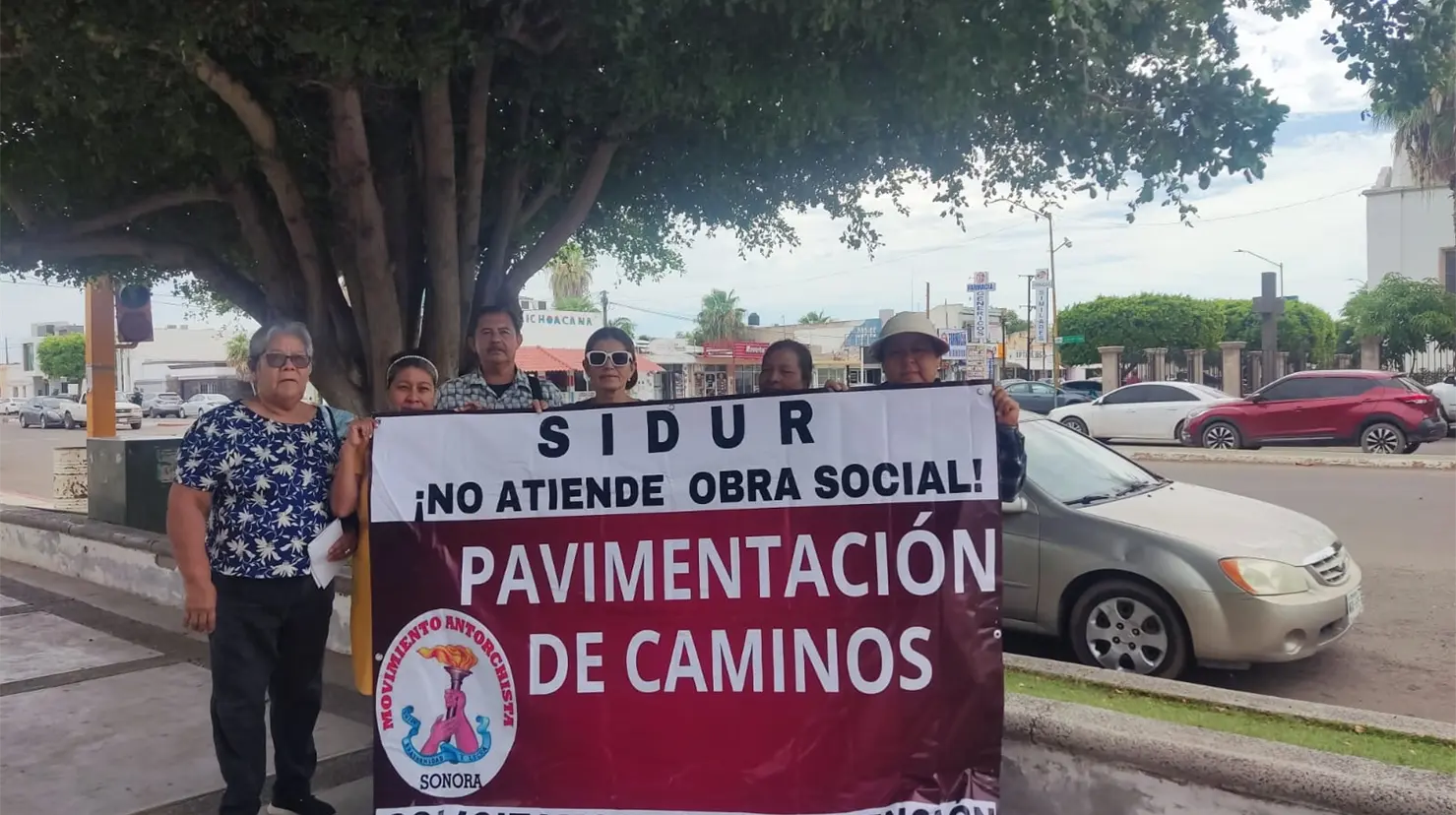 Protestan antorchistas de la Región del Mayo