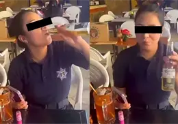 Investigan a mujer policía de Oaxaca por beber cerveza mientras usaba el uniforme | VIDEO