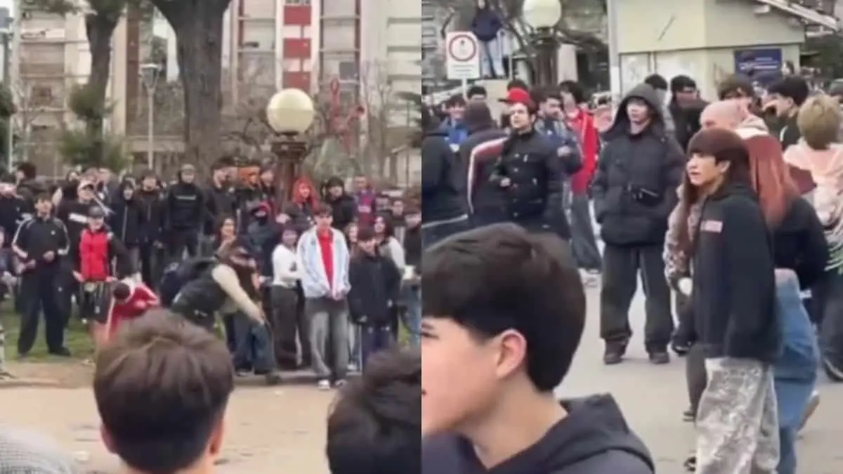 VIDEO | Jóvenes son atacados con piedras y botellas durante batalla de aura