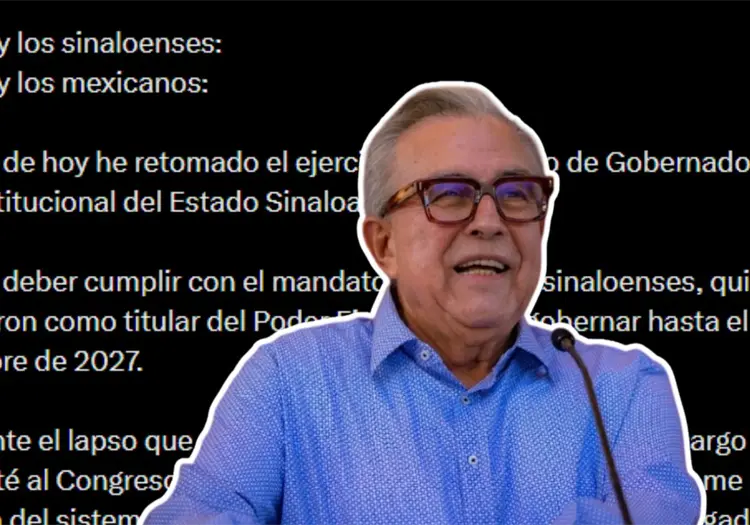 Rubén Rocha Moya retoma su cargo como gobernador de Sinaloa después de 112 días