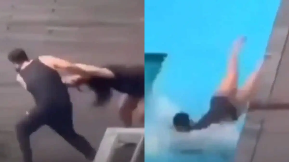 VIDEO | Hombre intenta ahogar a su esposa en una piscina durante su luna de miel