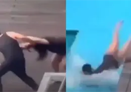 VIDEO | Hombre intenta ahogar a su esposa en una piscina durante su luna de miel