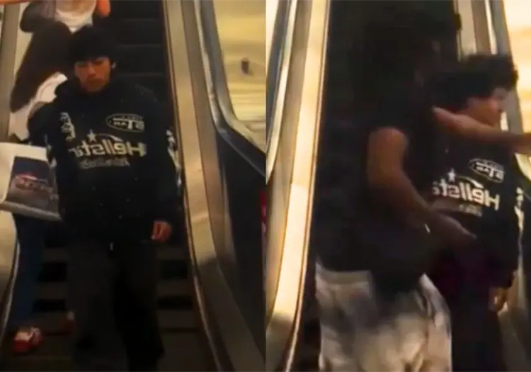 VIDEO | Joven intenta “farmear aura” en las escaleras del Metro y termina recibiendo una cachetada
