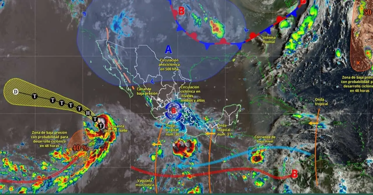 Clima en Sonora hoy, 24 de agosto: Pronostican lluvias fuertes para el sur del estado