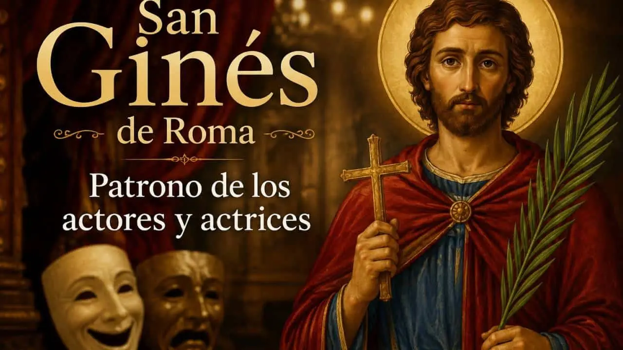 San Ginés de Roma, patrono de los actores y actrices, es recordado cada 26 de agosto por su historia de conversión, fe y martirio. Foto generada por IA.