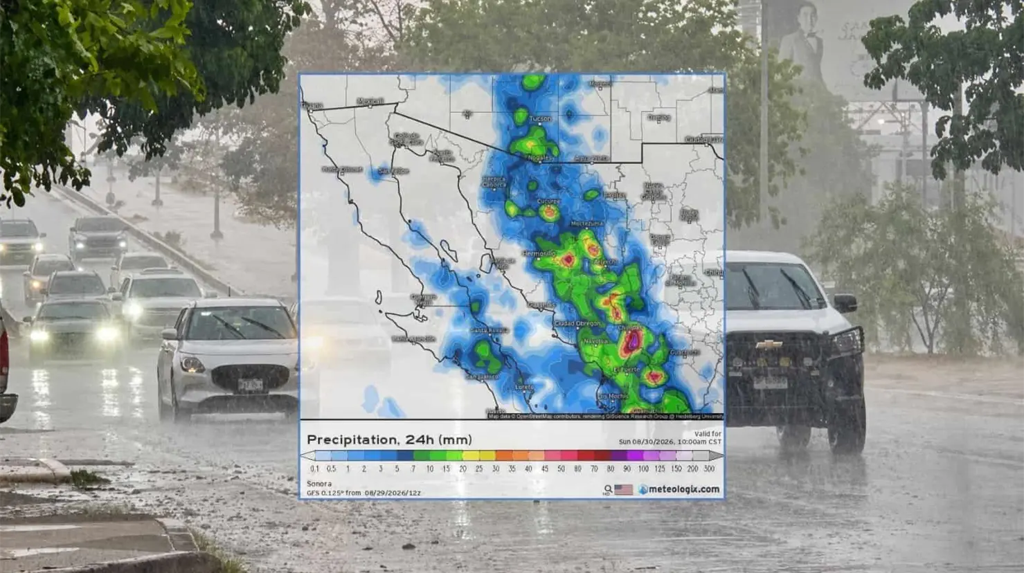Clima en Hermosillo hoy 30 de agosto: Continúan lluvias en la capital sonorense