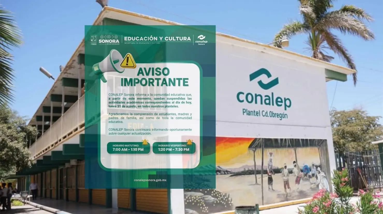 Conalep suspende clases en todos sus planteles de Sonora por paro de docentes; esto exigen