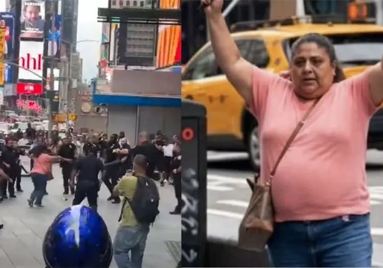VIDEO | Mujer apuñala a dos personas y es baleada por policías en Nueva York