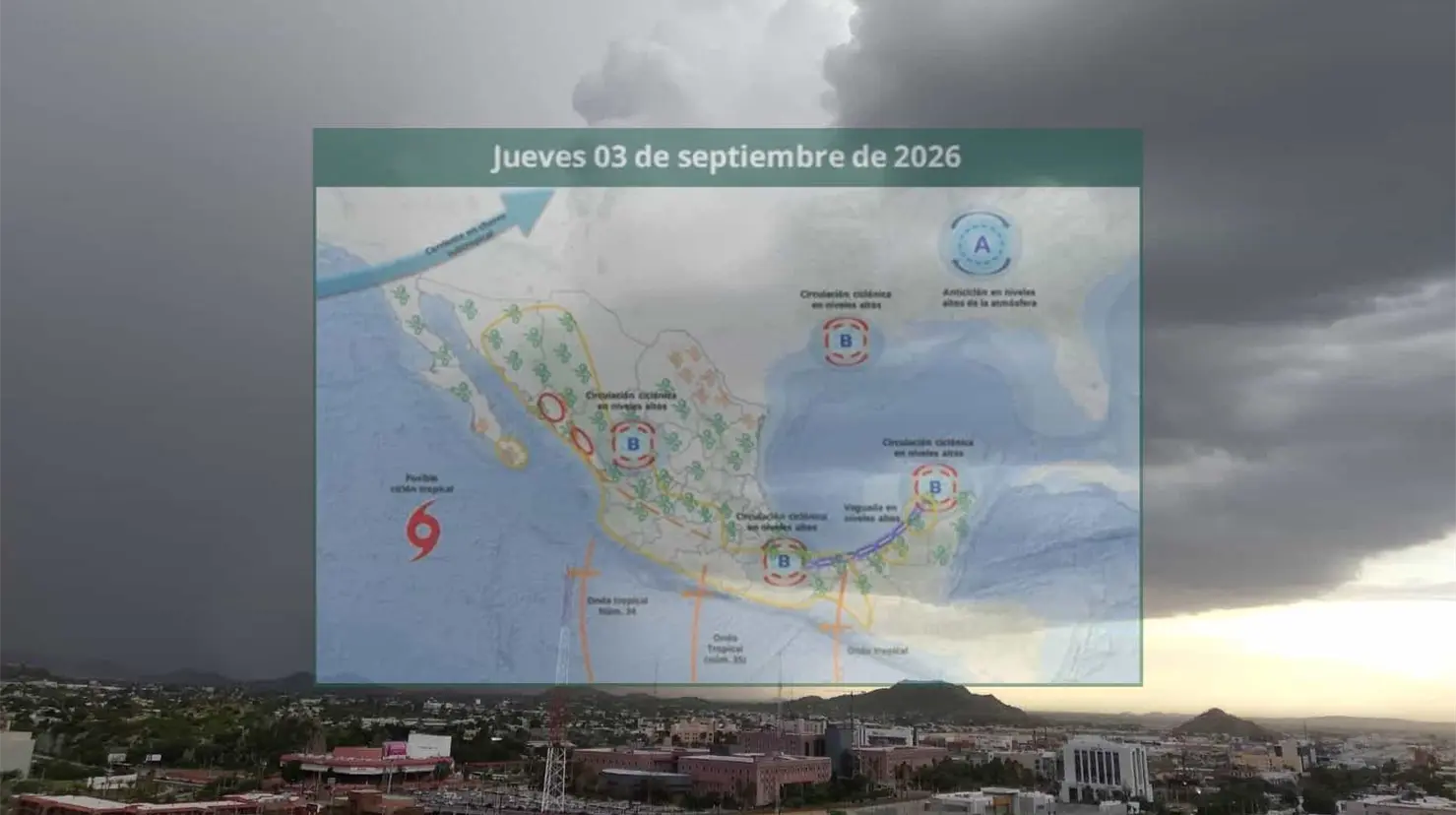 Clima en Hermosillo hoy 3 de septiembre: Se pronostica tormenta para este jueves