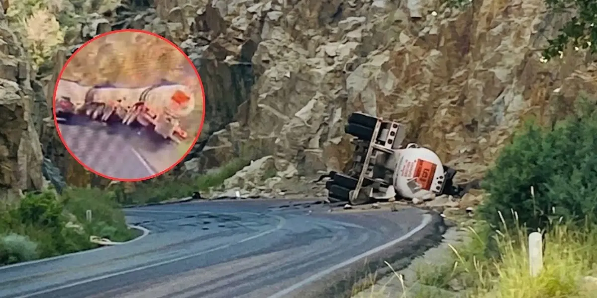 El vehículo quedó volcado luego del incidente registrado en el tramo carretero, mientras equipos especializados realizaron labores posteriores. (Fotos: redes sociales)