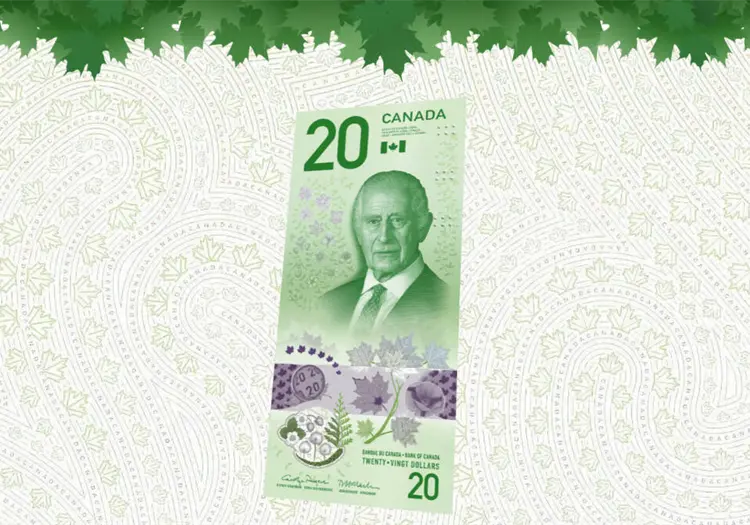 Canadá presenta nuevo billete de 20 dólares con la imagen del rey Carlos III