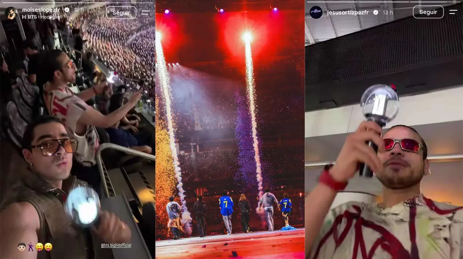 A través de sus cuentas oficiales, los artistas compartieron historias disfrutando de la segunda presentación de BTS en LA. Fotos: Instagram y BTS oficial