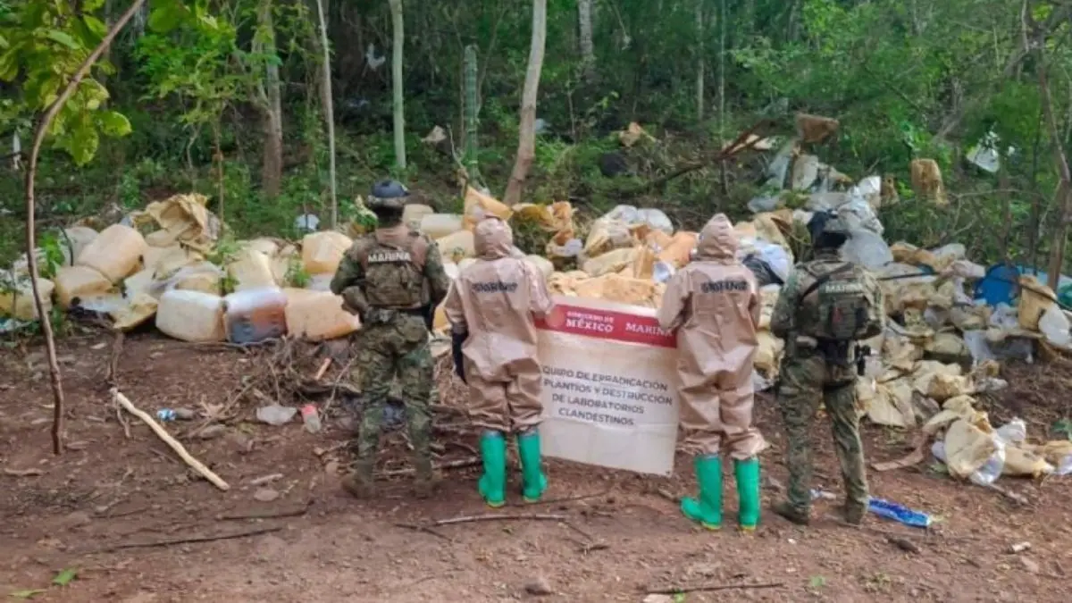 Marina desmantela mega laboratorio clandestino en Sinaloa