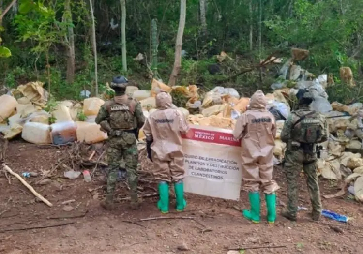 Marina desmantela mega laboratorio clandestino en Sinaloa