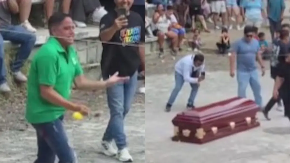 VIDEO | Político sorprende al salir de un ataúd durante evento de “farmear aura” en San Luis Potosí