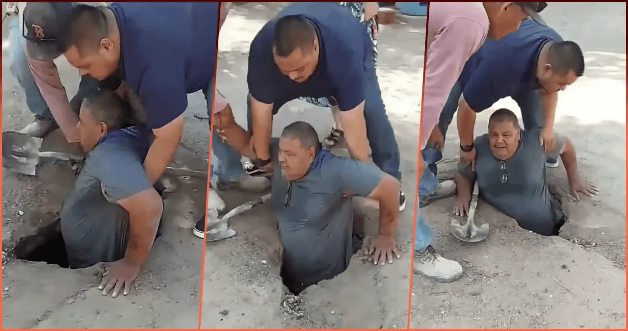 El conserje sufrió lesiones leves al caer al agujero dentro del kínder (Créditos: Pajarito News)