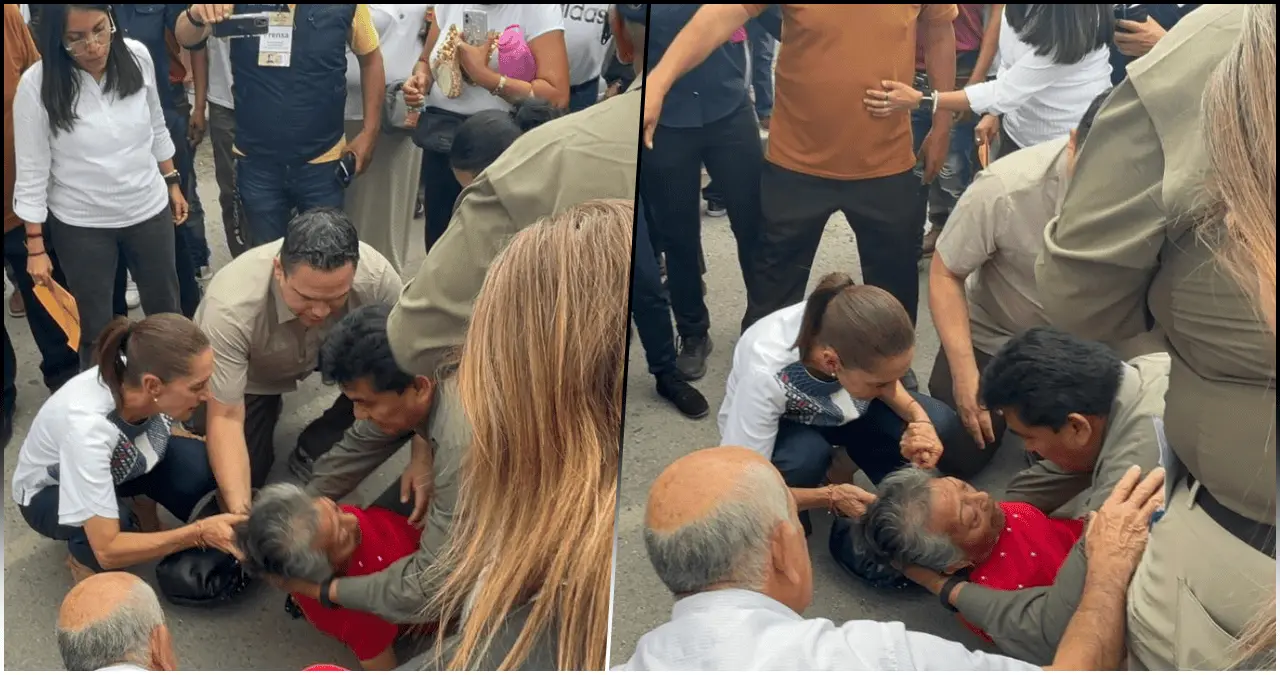 La mandataria reanudó su protocolo una vez que la mujer fue atendida (Créditos: El Universal)